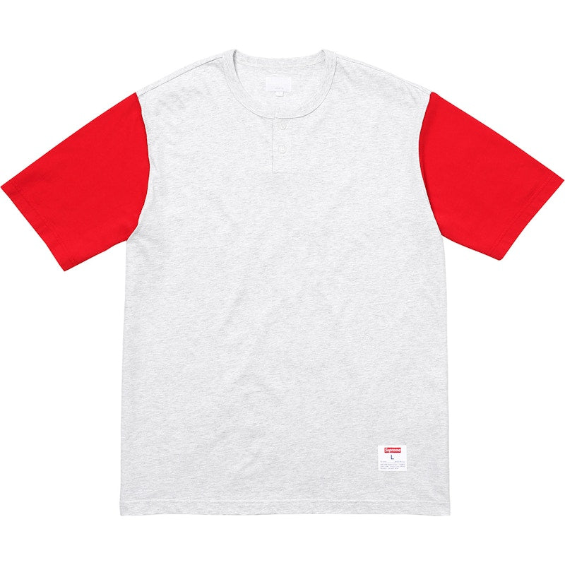 Supreme 2-Tone S/S Henley Ash Grey