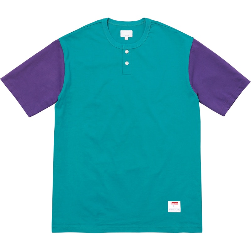 Supreme 2-Tone S/S Henley Teal