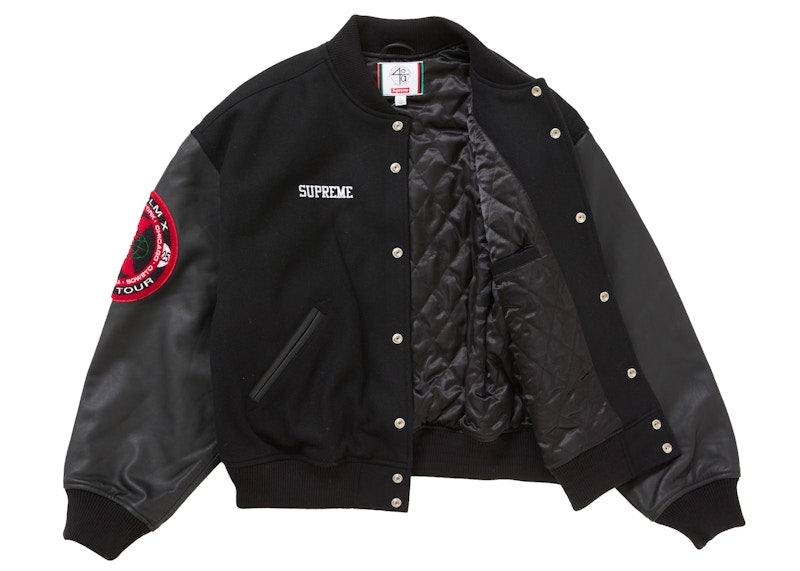 Supreme 40 Acres Malcolm X Varsity Jacket Black