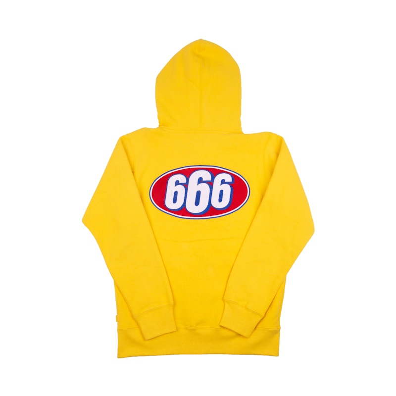 Supreme 666 Zip Up Hooded Sweatshirt Yellow