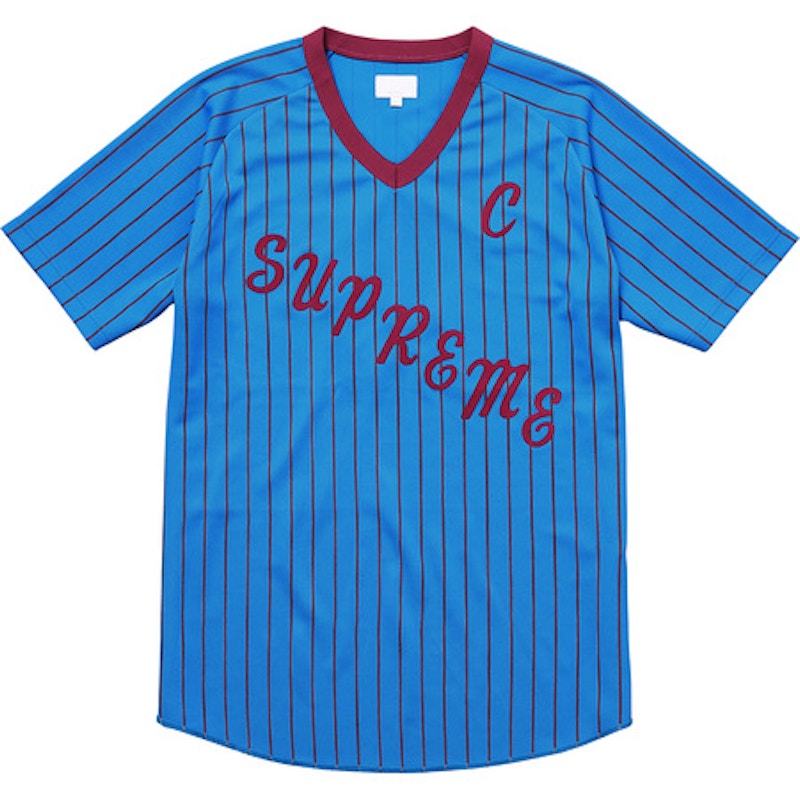 Supreme AD Baseball Jersey Blue