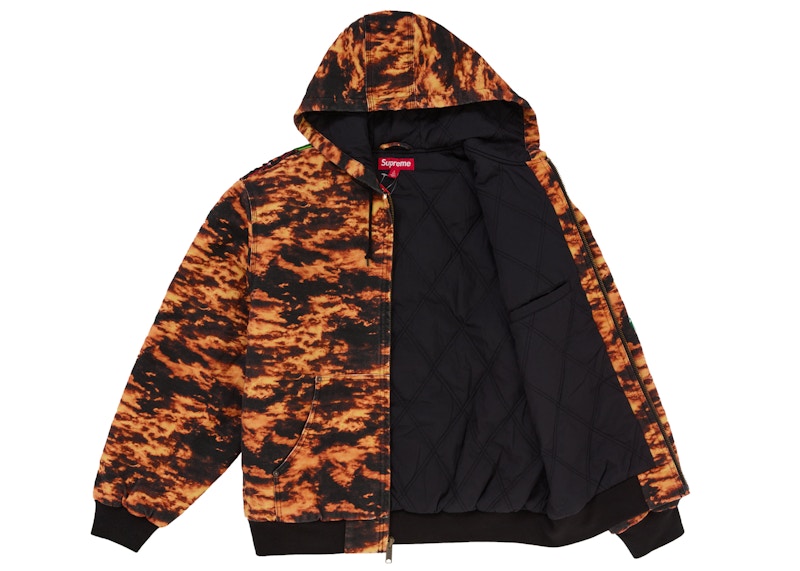 Supreme AOI Embroidered Hooded Work Jacket Flames