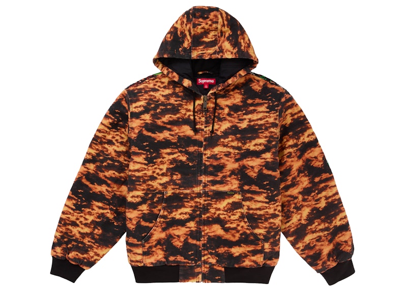 Supreme AOI Embroidered Hooded Work Jacket Flames