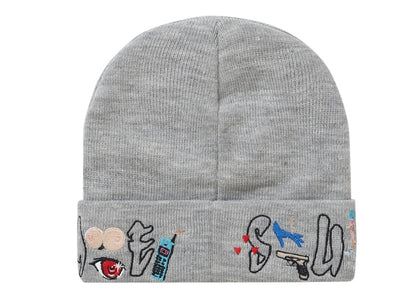 Supreme AOI Icons Beanie Heather Grey