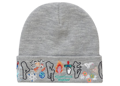Supreme AOI Icons Beanie Heather Grey