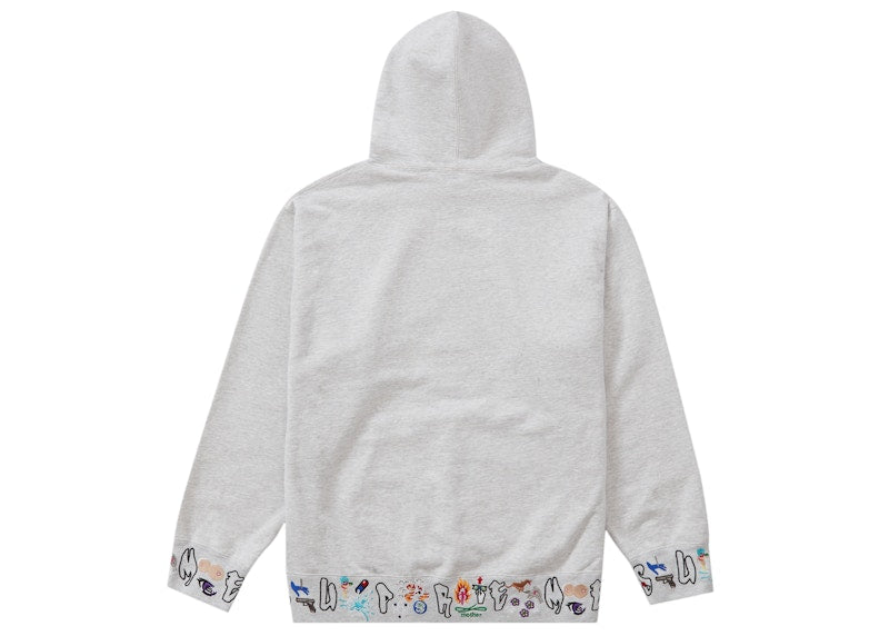 Supreme AOI Icons Hooded Sweatshirt Ash Grey