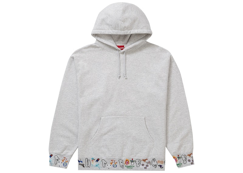 Supreme AOI Icons Hooded Sweatshirt Ash Grey