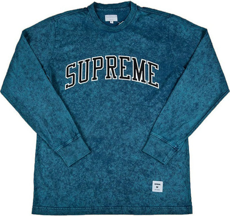 Supreme Acid Wash Arc Logo LS Tee Indigo