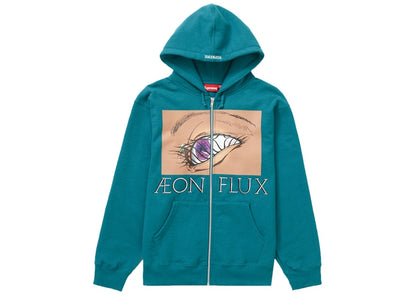 Supreme Aeon Flux Zip Up Hooded Sweatshirt Teal