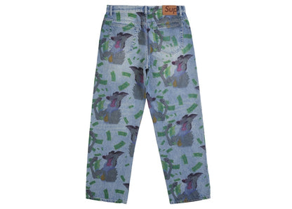 Supreme All Dogs Go To Heaven Loose Fit Jean Washed Indigo