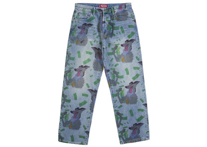 Supreme All Dogs Go To Heaven Loose Fit Jean Washed Indigo