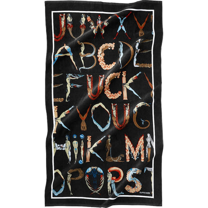 Supreme Alphabet Beach Towel Black