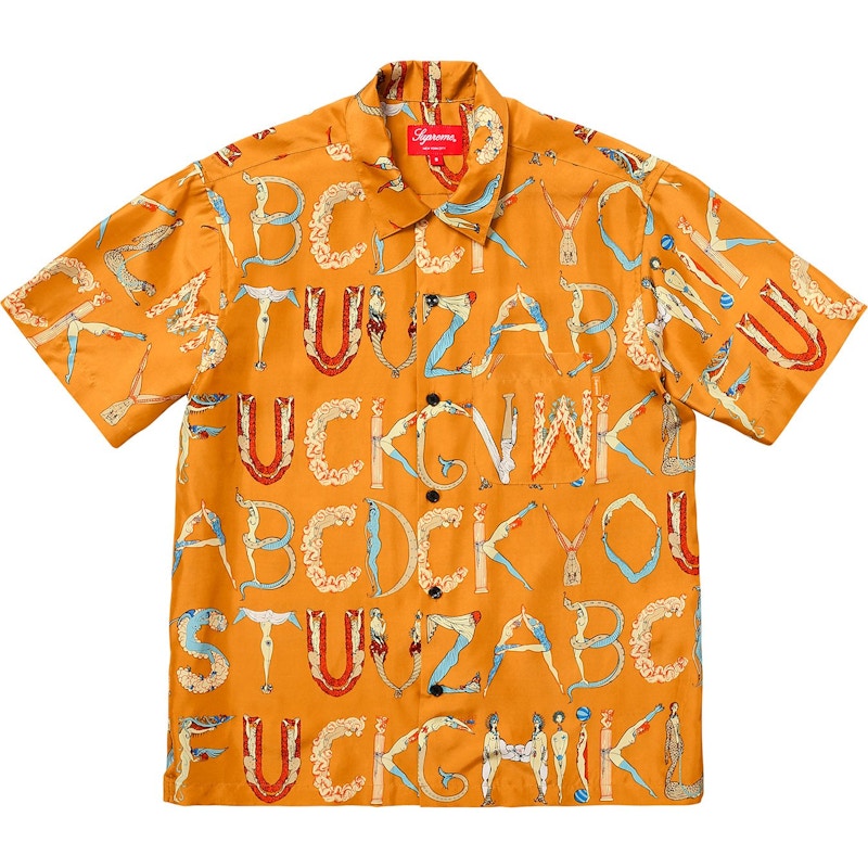 Supreme Alphabet Silk Shirt Orange