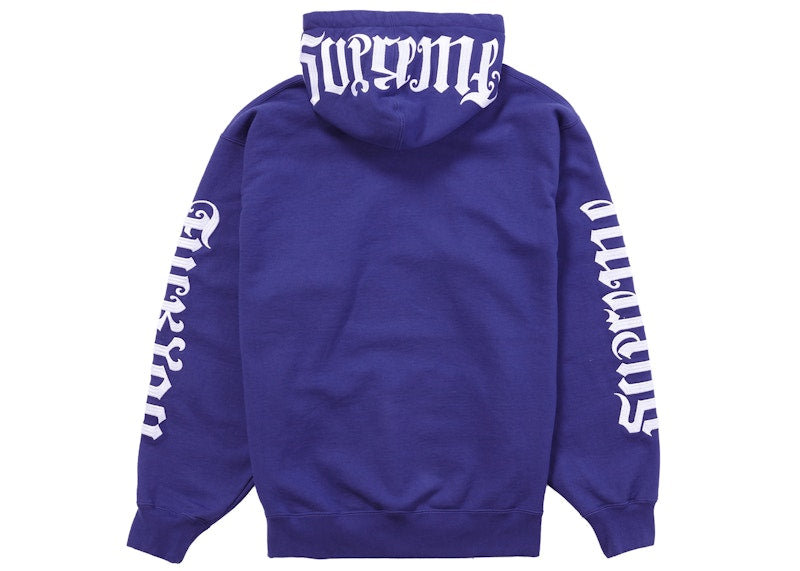 Supreme Ambigram Hooded Sweatshirt Washed Navy
