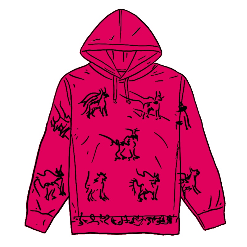 Supreme Animals Hooded Sweatshirt Fuchsia