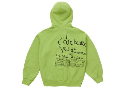 Supreme Aphex Twin Zip Up Hooded Sweatshirt Lime