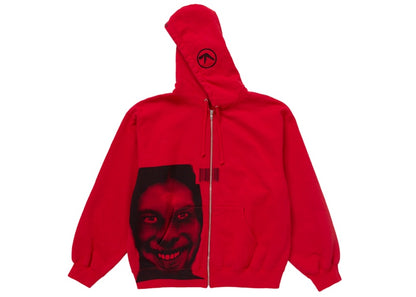 Supreme Aphex Twin Zip Up Hooded Sweatshirt Red