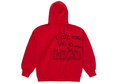 Supreme Aphex Twin Zip Up Hooded Sweatshirt Red