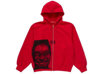 Supreme Aphex Twin Zip Up Hooded Sweatshirt Red