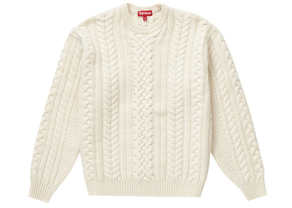 Supreme Appliqué Cable Knit Sweater Ivory