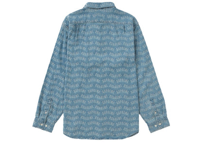 Supreme Arc Jacquard Denim Shirt Blue
