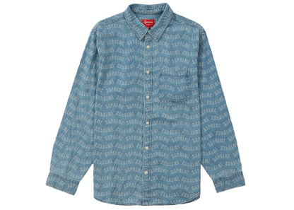 Supreme Arc Jacquard Denim Shirt Blue