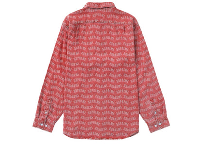 Supreme Arc Jacquard Denim Shirt Red