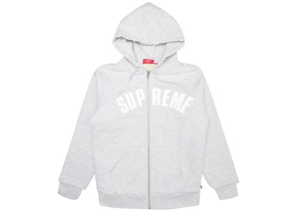 Supreme Arc Logo Thermal Zip Up Sweatshirt Ash Grey
