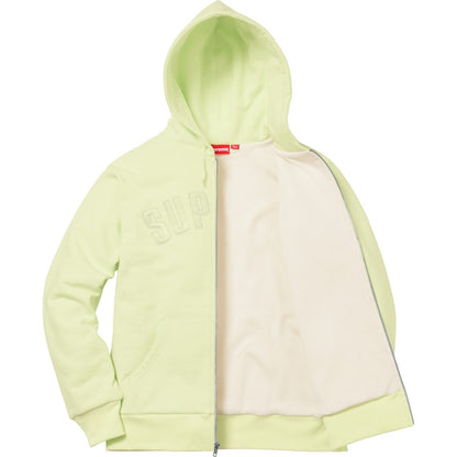 Supreme Arc Logo Thermal Zip Up Sweatshirt Pale Lime