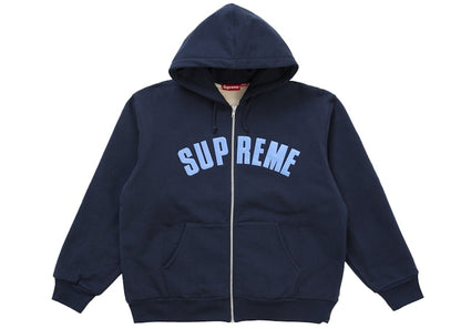 Supreme Arc Thermal Lined Zip Up Hooded Sweatshirt Navy