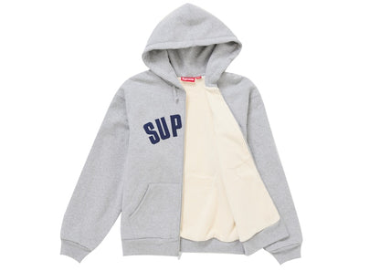 Supreme Arc Thermal Zip Up Hooded Sweatshirt Heather Grey