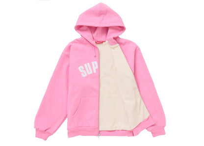 Supreme Arc Thermal Zip Up Hooded Sweatshirt Pink