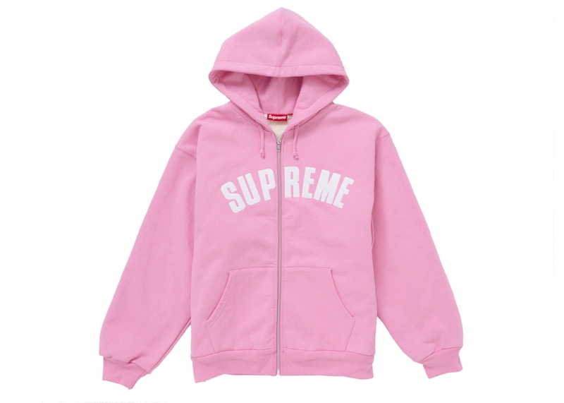 Supreme Arc Thermal Zip Up Hooded Sweatshirt Pink