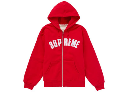 Supreme Arc Thermal Zip Up Hooded Sweatshirt Red