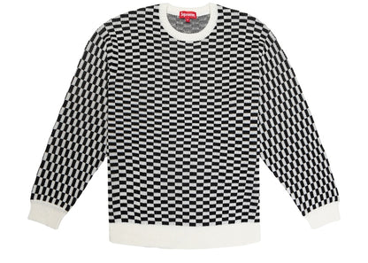 Supreme Back Logo Sweater Checkerboard