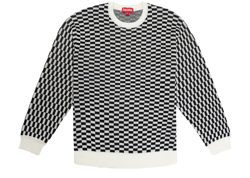 Supreme Back Logo Sweater Checkerboard