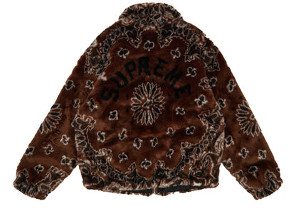 Supreme Bandana Faux Fur Bomber Jacket Brown