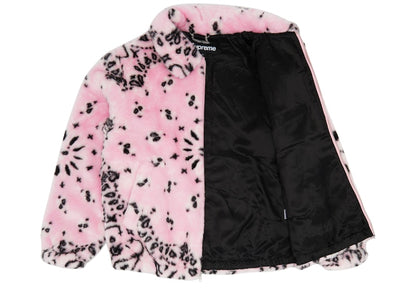 Supreme Bandana Faux Fur Bomber Jacket Pink