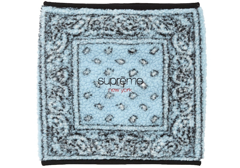 Supreme Bandana Fleece Neck Gaiter Light Blue