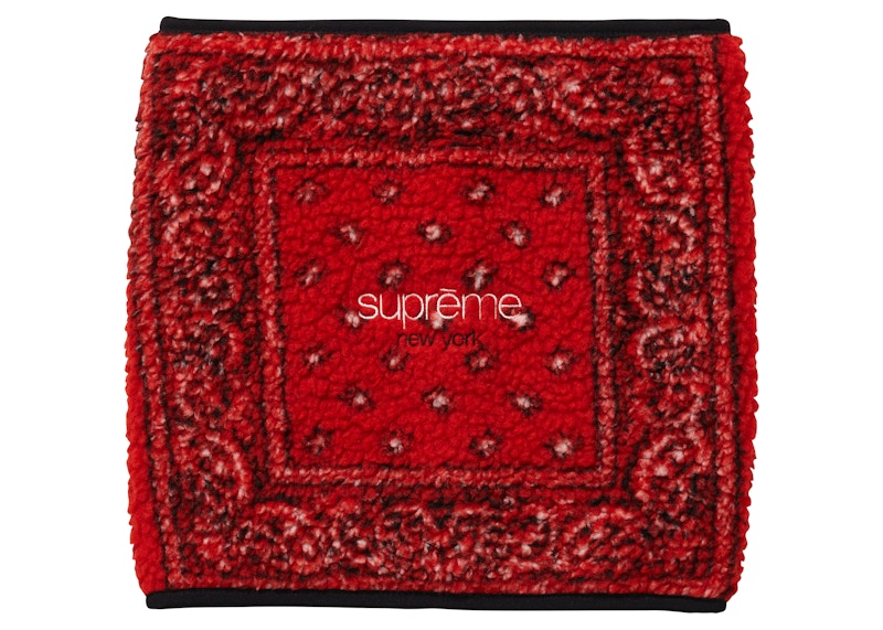 Supreme Bandana Fleece Neck Gaiter Red