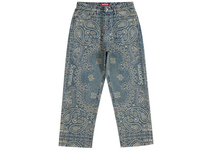 Supreme Bandana Jacquard Baggy Jean Blue