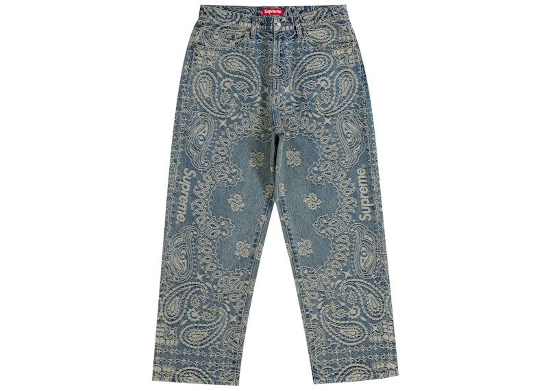 Supreme Bandana Jacquard Baggy Jean Blue