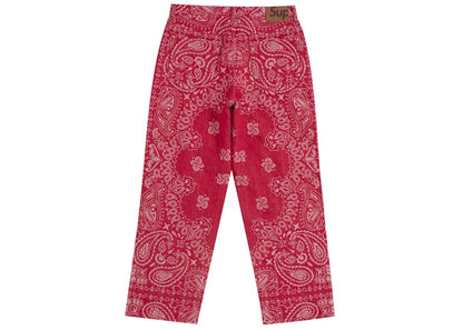 Supreme Bandana Jacquard Baggy Jean Red