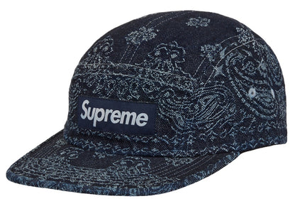 Supreme Bandana Jacquard Denim Camp Cap Indigo
