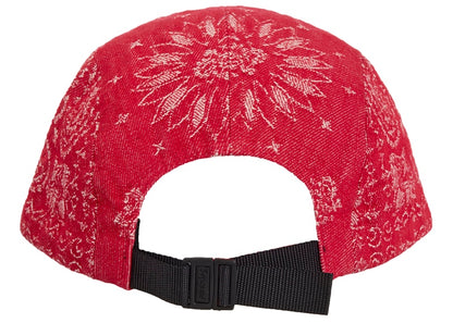 Supreme Bandana Jacquard Denim Camp Cap Red