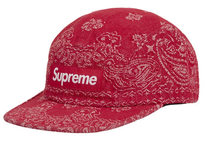 Supreme Bandana Jacquard Denim Camp Cap Red