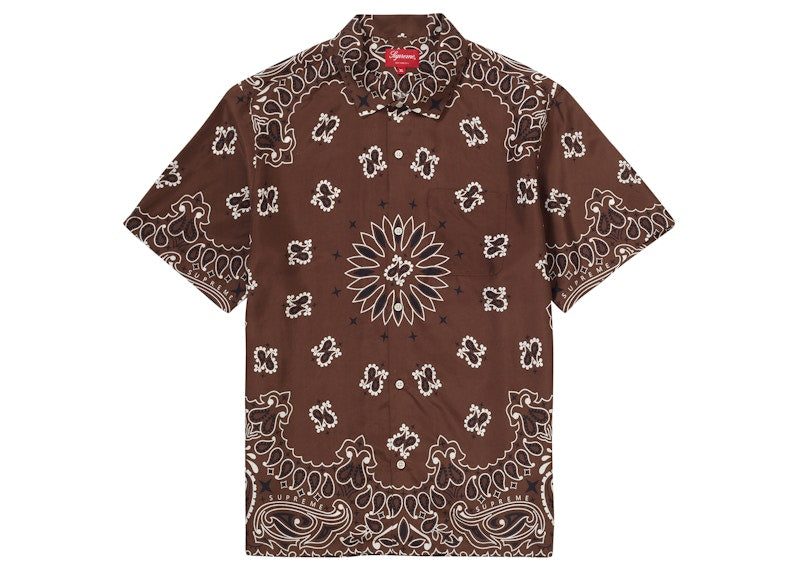 Supreme Bandana Silk S/S Shirt Brown