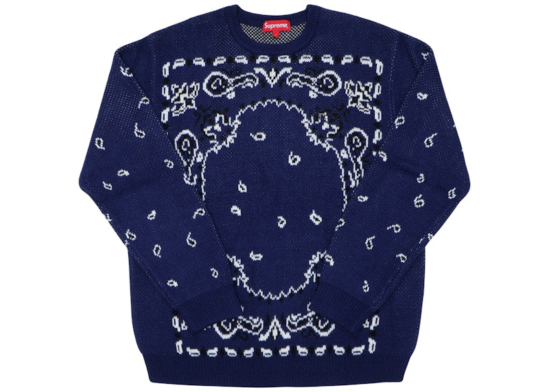 Supreme Bandana Sweater Navy