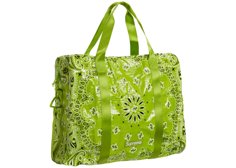 Supreme Bandana Tarp Large Duffle Bag Bright Green