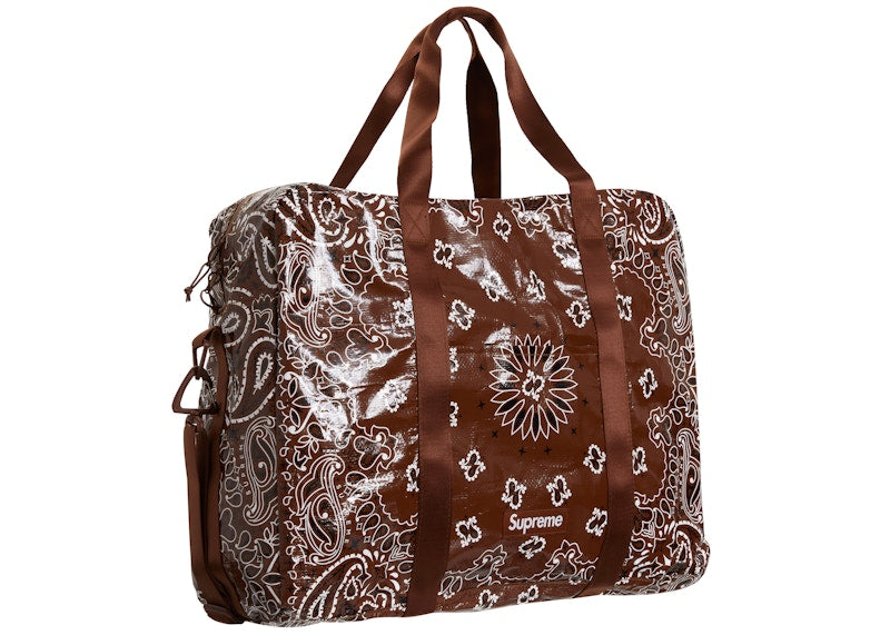 Supreme Bandana Tarp Large Duffle Bag Brown